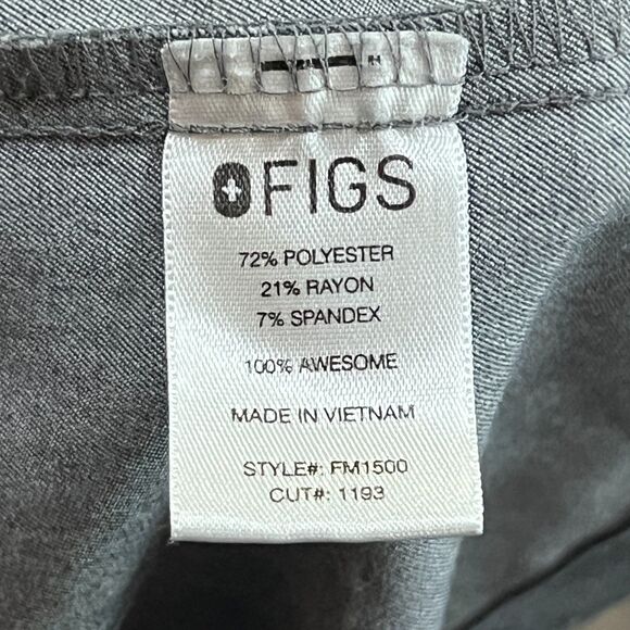 Men's Graphite Gray FIGS Scrubs Set - Cargo Scrub Pants & Scrub Top Large - Picture 7 of 7